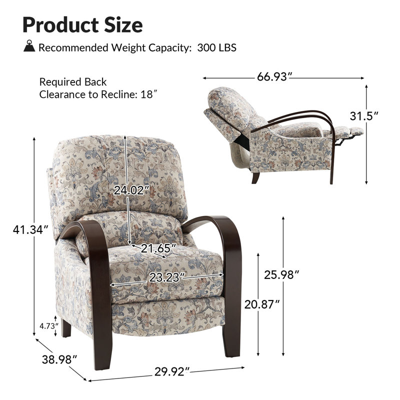 Fauteuil inclinable manuel standard Alexandra, Polyester gris
