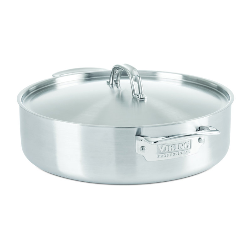 Viking Professional 5-Ply Stainless Steel Casserole Pan, 6.4 Quarts
