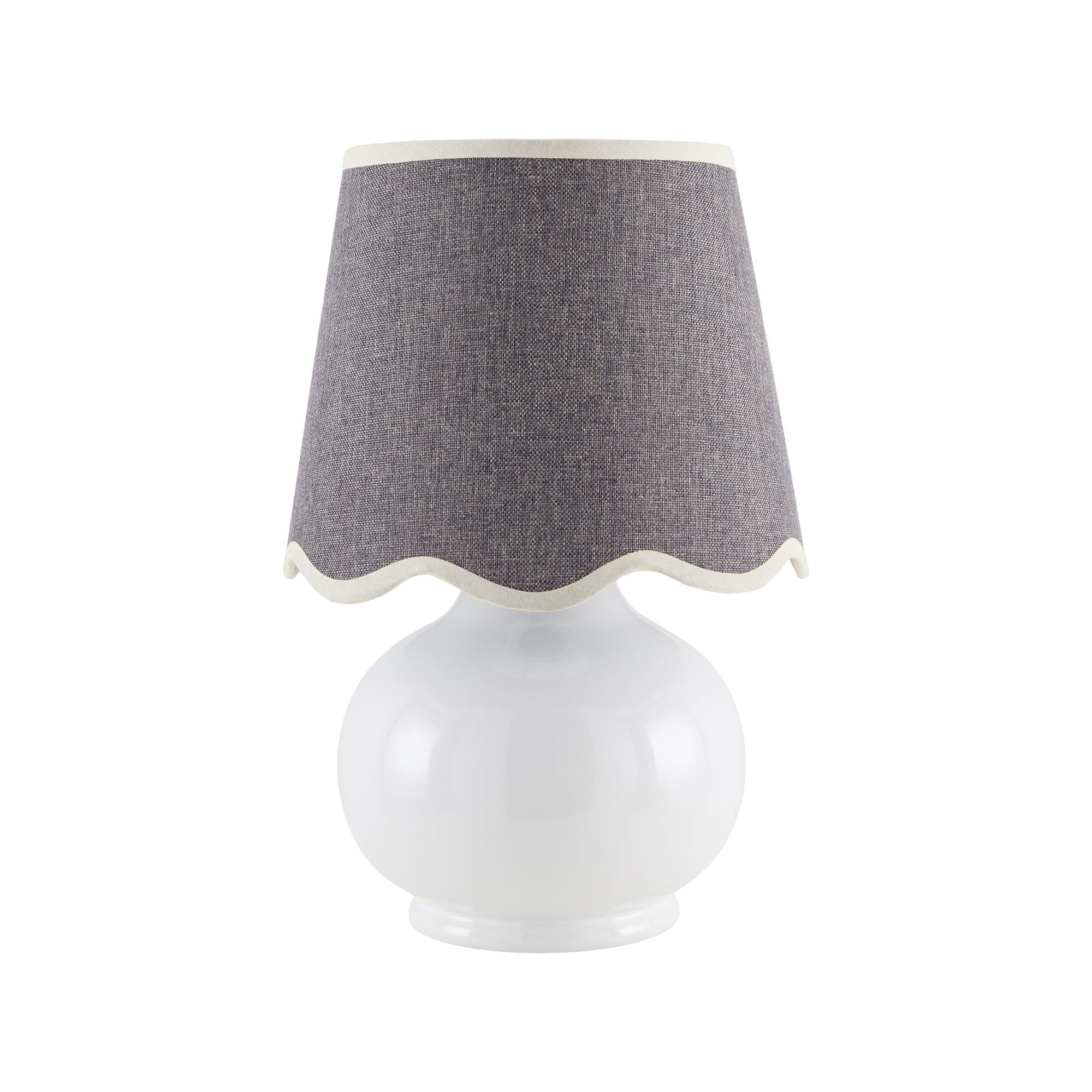 Momsen Colored Scallop Shade Lamp, Gray, High Gloss White