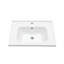 Plateau de meuble-lavabo simple blanc 23,63 po x 18,63 po avec 1 trou de robinet et trop-plein (lavabo seulement)