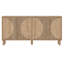 Console moderne, chêne saphir, 59,1 po x 28,7 po x 14,2 po | 100% panneau de particules enduit de mélamine, épaisseur: 0,7 pouce | Support mural, tablettes multiples, conception géométrique élégante pour le salon et le vestibule-782018201