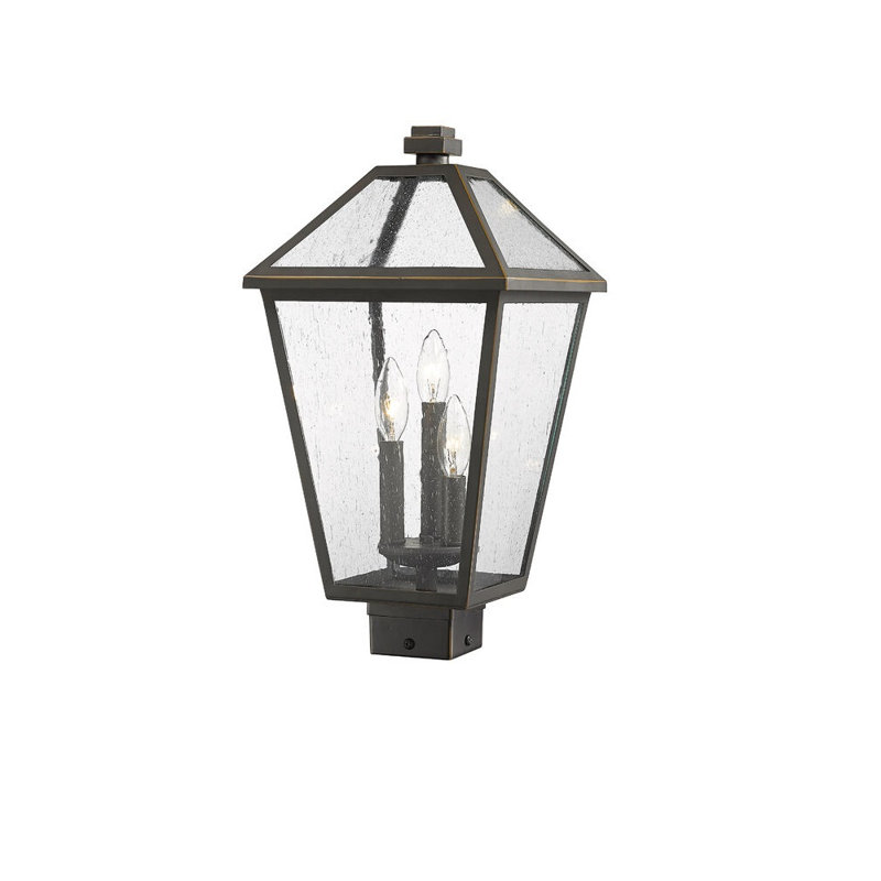 Tête de lanterne câblée 1 lumière Anaye, Bronze huilé, À bulles, H 22,75 po x l 12,25 po x P 12,25 po