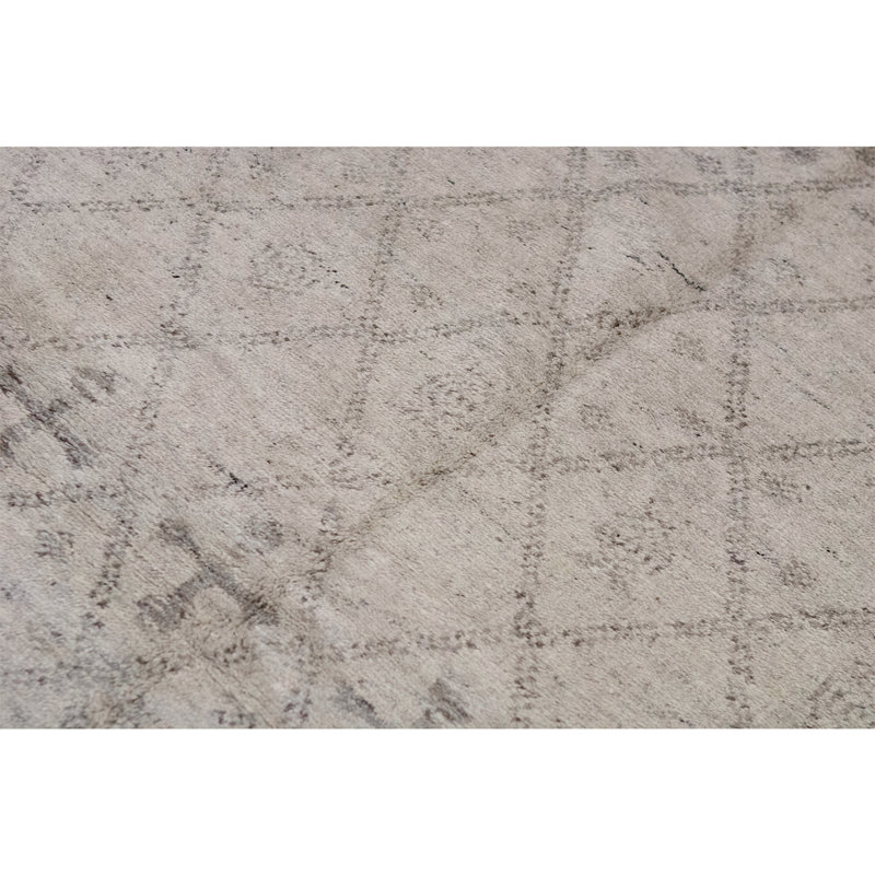 Tapis gris / noir noué à la main de haute qualité