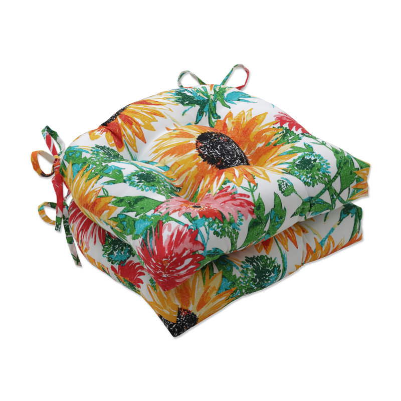 Coussin de chaise Sunflowers, L 16 po