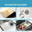 Évier en acier inoxydable 33 po x 22 po, sur comptoir, cuve simple - conception de cuisine pratique, avec évier à grille, cuve 33 po x 22 po, planche à découper sur comptoir, passoire, égratignure, conception spacieuse