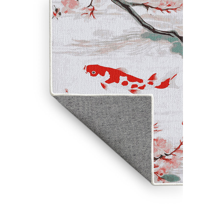 Machine Washable White Area Rug, Rectangle 4' x 6'