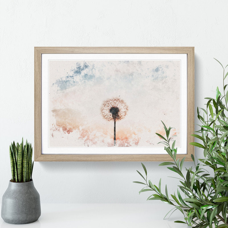 Dandelion - Picture Frame Painting, Oak Framed, 62cm H x 87cm W x 2cm D
