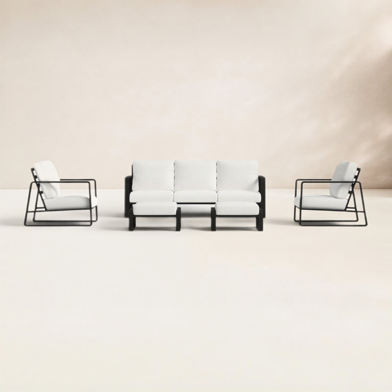 Leanna 7 Piece Aluminum Outdoor Seating Group, 2