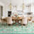 6x9 Floral Area Rug, Washable Non Slip Foldable Rug for Dining Room Office, Green-1369980623-1369980594