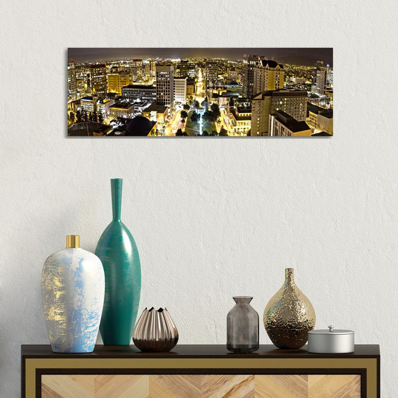 San Jose Skyline Cityscape - Wrapped Canvas Panoramic Print, 30.48 cm H x 91.44 cm W x 1.91 cm D