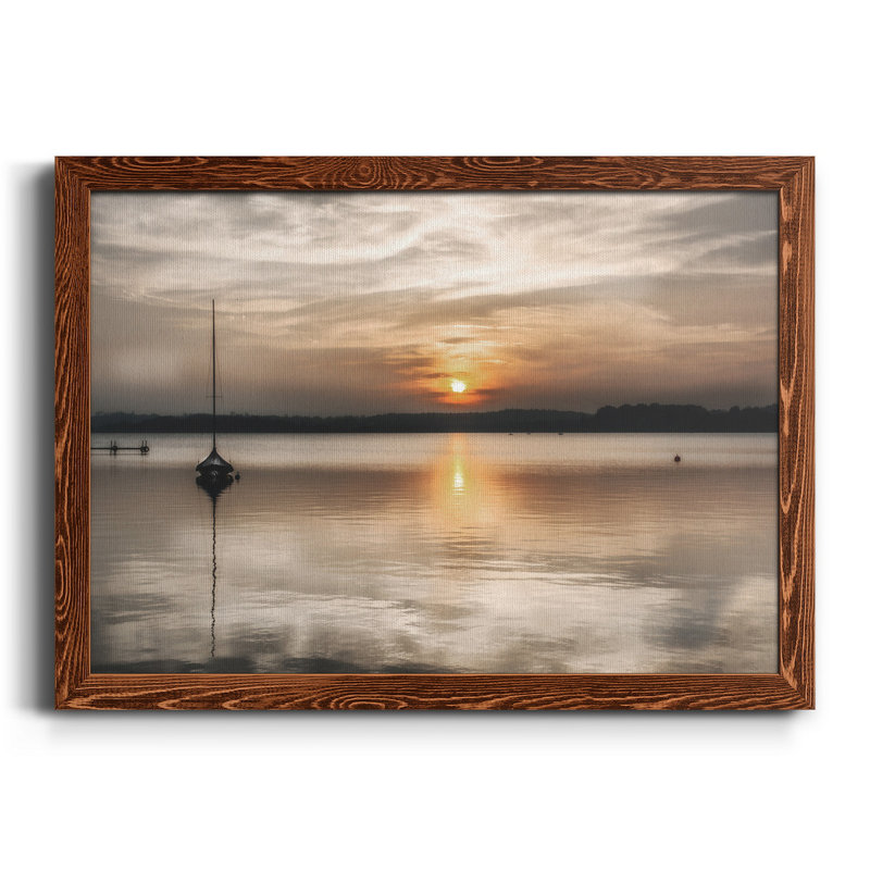 Doux coucher de soleil - Photographie de cadre photo sur toile, H 24 po x l 18 po x P 1,5 po, Érable