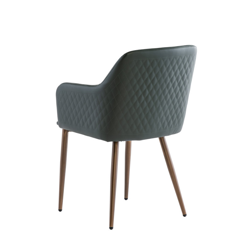 Erkson 48cm H Upholstered Metal Side Chair in Green