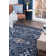 Oriental Navy/Dark Blue Indoor Area Rug for Living Room, Dining Room, Bedroom