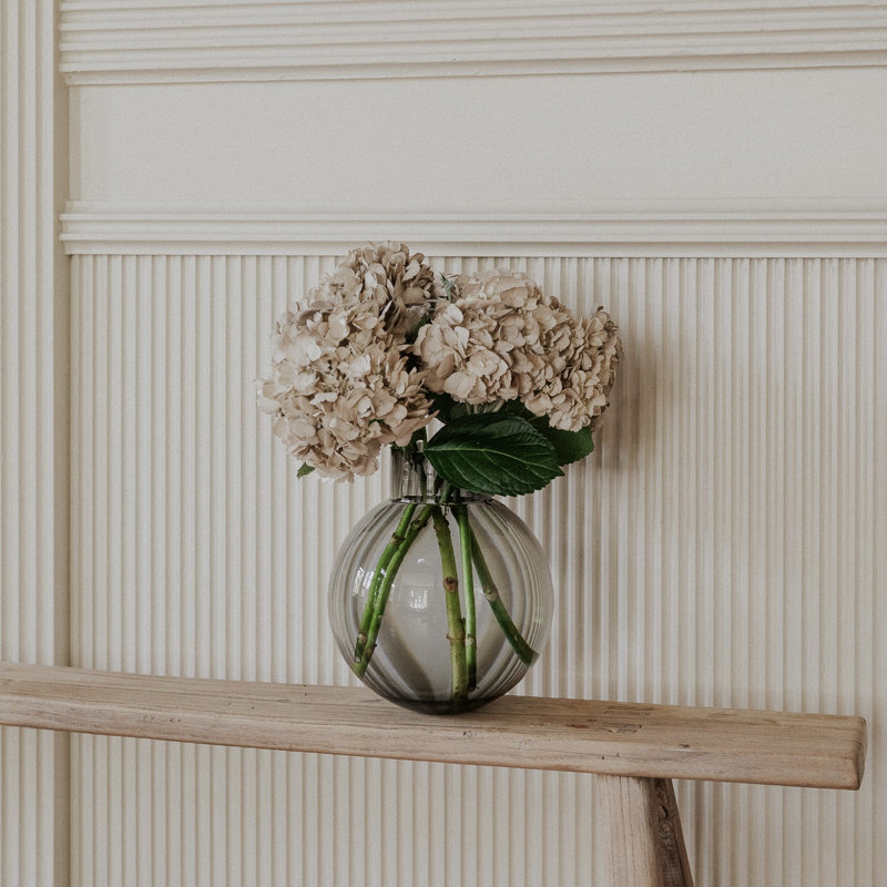 Vase boule en verre - gris fumée, Gris