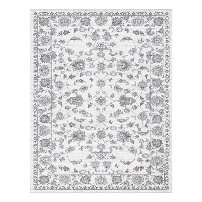 Tapis blanc / gris Musselman, Blanc gris, Rectangle 9' x 12'2"