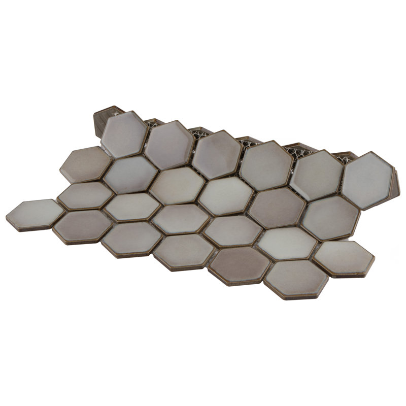 Hudson Due 2" x 2" Hex Porcelain Mosaic Wall & Floor Tile, Dove Gray