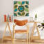 Affiche murale florale abstraite géométrique rétro de style Mid-Century Modern-616263673