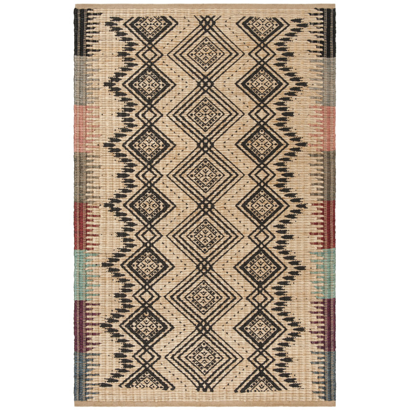 Arria Hand Woven Jute, Cotton Southwestern Rug, Rectangle 5' x 8'