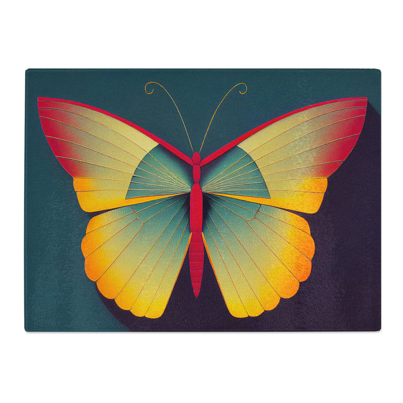 Handsome Butterfly  Glass Chopping Board
