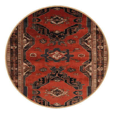 Machine Washable Art Deco Brown Area Rug