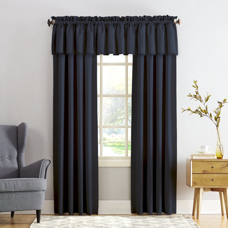 Panneau de rideau obscurcissant et isolant en polyester - Basics by Wayfair ™, Noir, 1, l 54" x L 108"