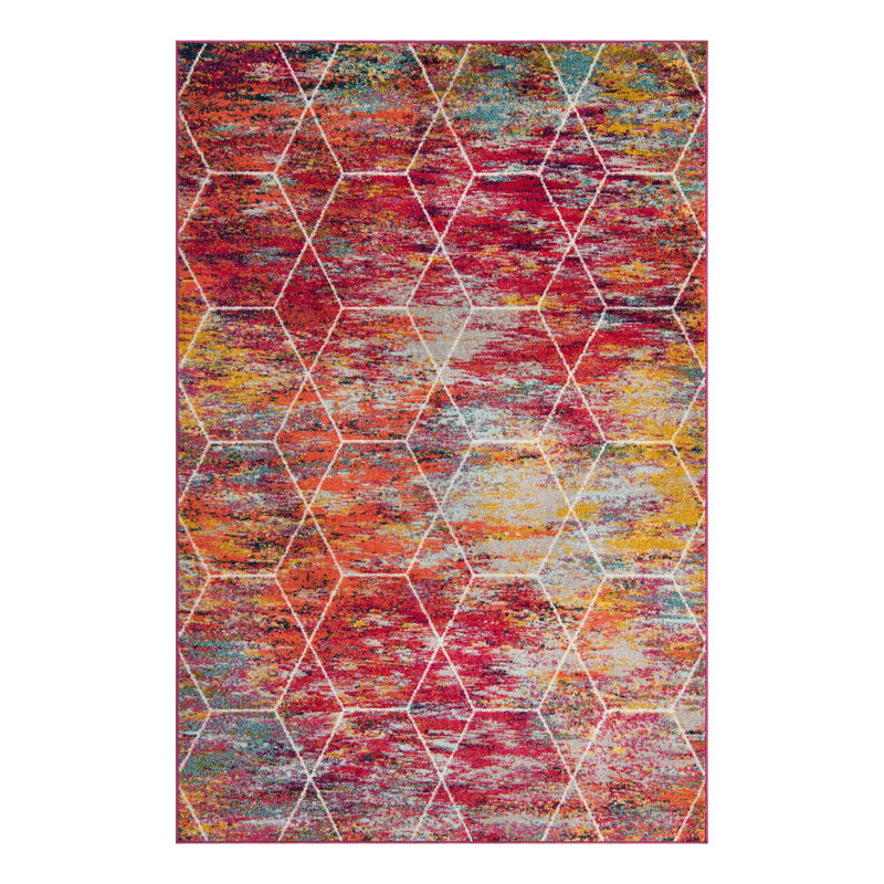 Geometric Indoor Rug, Rectangle 6'1" x 9'