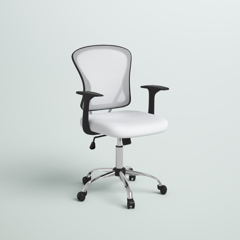 Chaise de travail en filet Crenguta, Blanc, Fixe