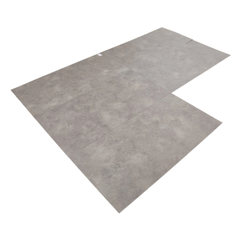  30x60 cm Set of 28 Stone-effect Self-adhesive PVC Flooring, Medium Grey