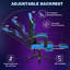 Fauteuil de jeu ergonomique en similicuir chauffant et massant avec fonction de vibration à 7 points en noir / bleu-133353048