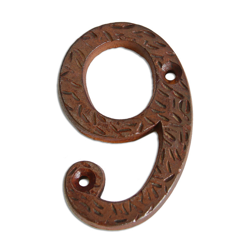 Numéro de maison 3 po, 9, Rouille