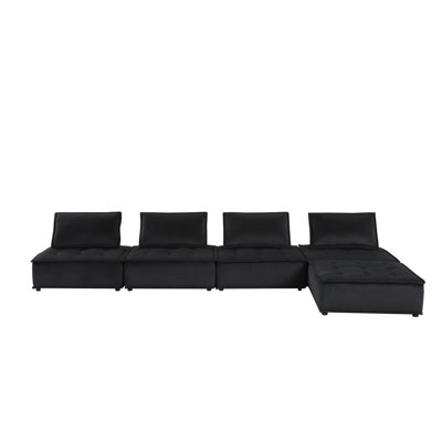 Velvet 5 Pc Sectional Sofa Ottoman