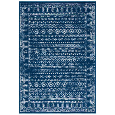 Tapis bleu marine / gris Shally