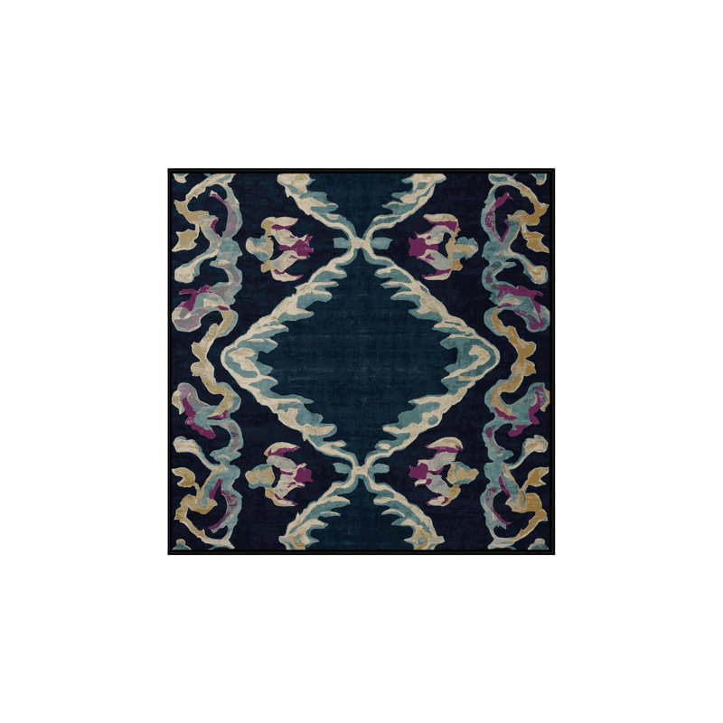 Machine Washable Gray Area Rug, Square 4'