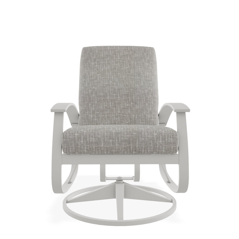 Belle Isle Cushion Deep Seating Swivel Rocker, Snow, Copeland Chambray