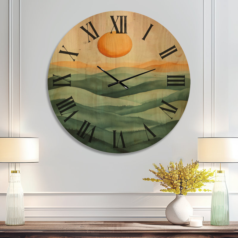 Solid Wood Analogue Wall Clock, Très grand