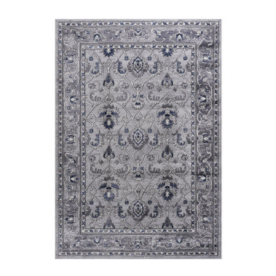 Tapis 8 x 10 gris / bleu - sans perte de teinture, teinture pour le salon, chambre de dortoir sans perte de poids, chambre à coucher au toucher doux