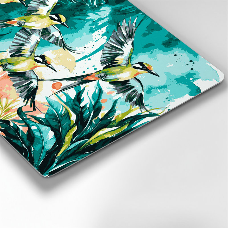 Art mural en métal oiseaux, H 16 po x l 20 po