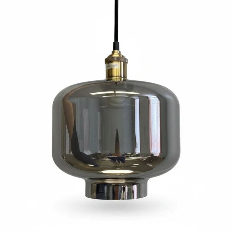 Luminaire suspendu en verre noir Halo