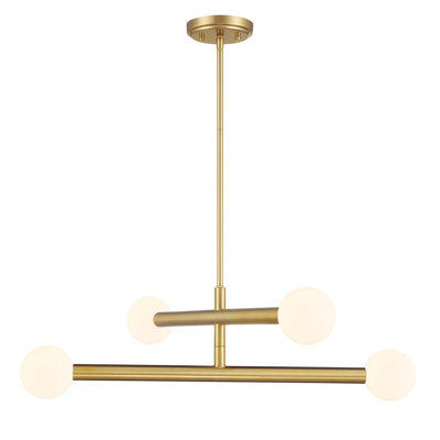 Omied 4-Light Chandelier in Natural Brass