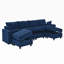 Accoudoir carré en velours 112,6 po Rozanne