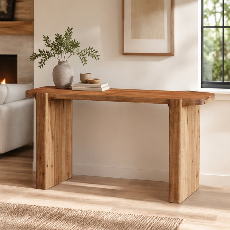 63" Solid Wood Bar Table, Rectangular Counter Height Pub Table Home Bar Table