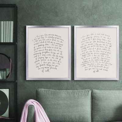" Letter To A Lover I " 2 - Pieces Painting Print