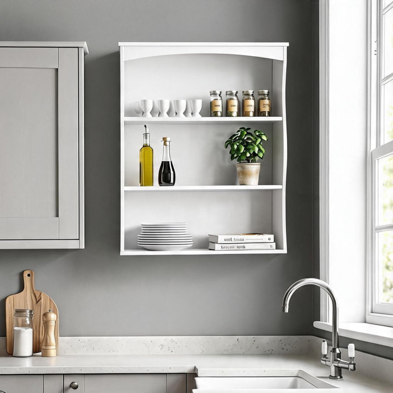 Cavazos 3 Tier Wall Mounted Shelf, White