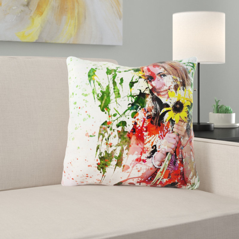 Coussin de fille fille Bojorquez, Microsuède, Intérieur