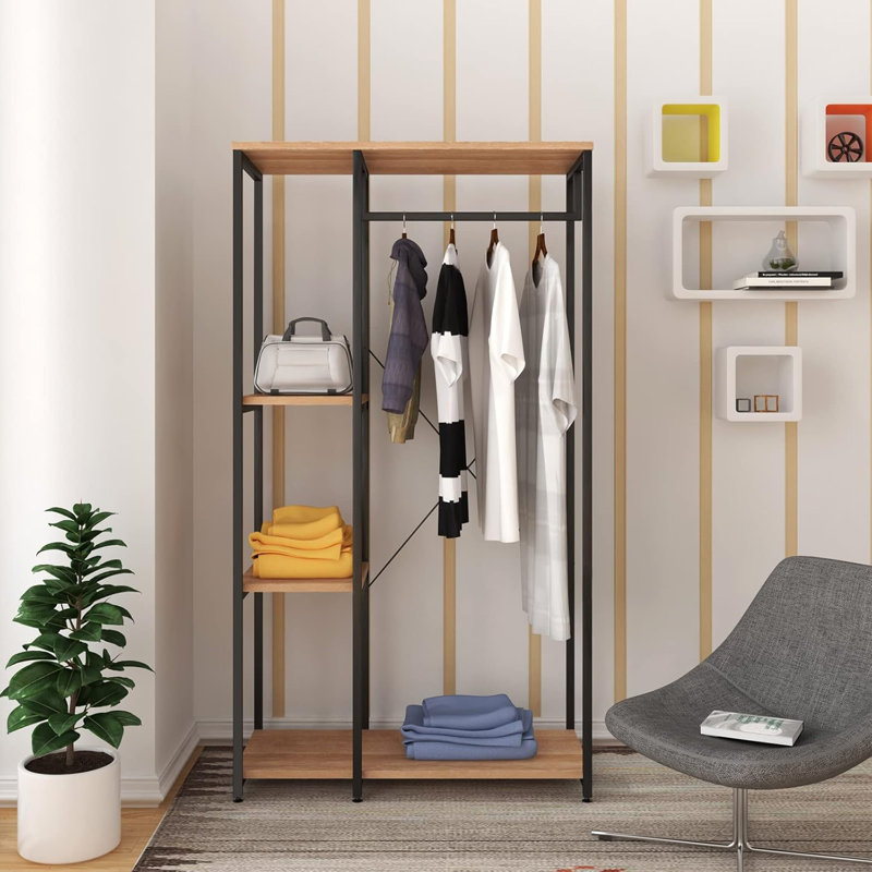 Makowski 90cm Clothing Rack, Black/Light Oak