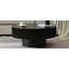 Table basse ronde élégante à assemblage facile, table de bout à tambour moderne, table centrale cannelée minimaliste avec base robuste pour le salon-1877027906