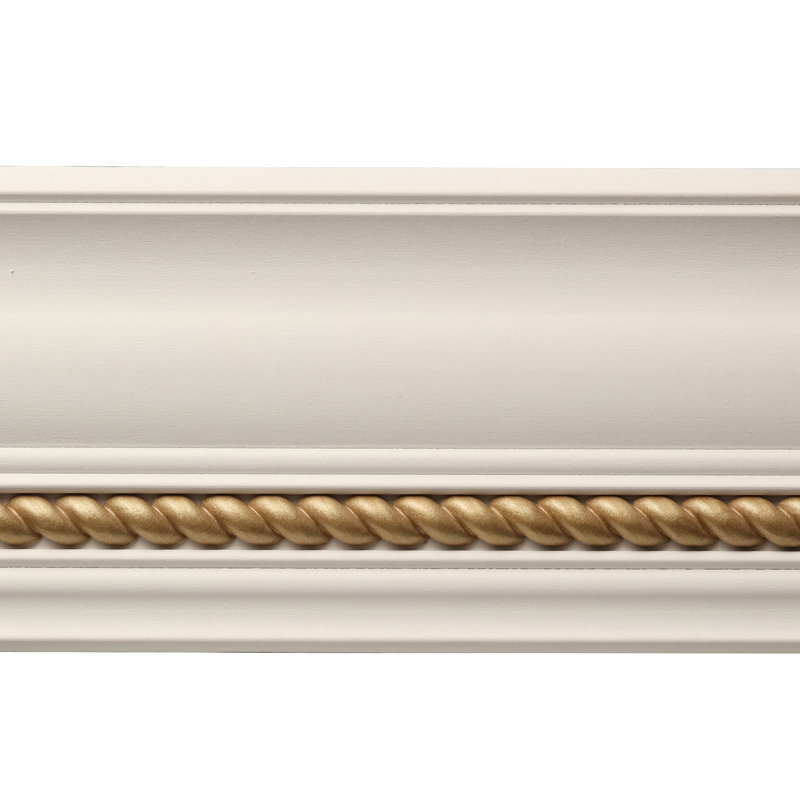 White and Gold Primed 4.5" x 96" Crown Moulding