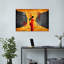 Femme africaine et spirales abstraites, art mural traditionnel rustique-129002530