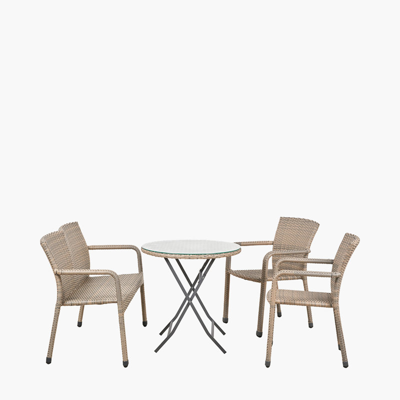 Gella Round 4 - Piece 4 - Person 70Cm L Outdoor Bistro Set