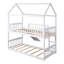 Lit simple superposé au dessus d'un lit simple avec glissade, lit maison avec glissade, blanc